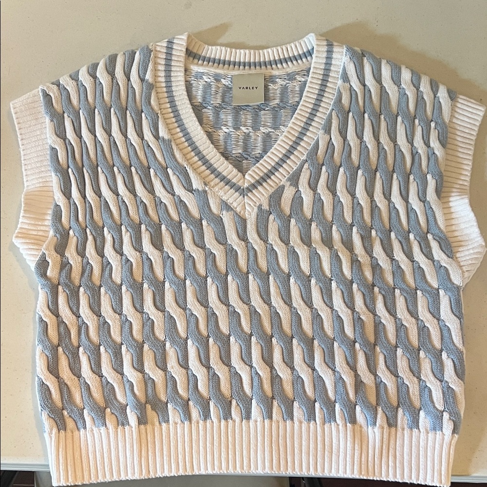 Varley Alfie Cable knit short sleeve sweater